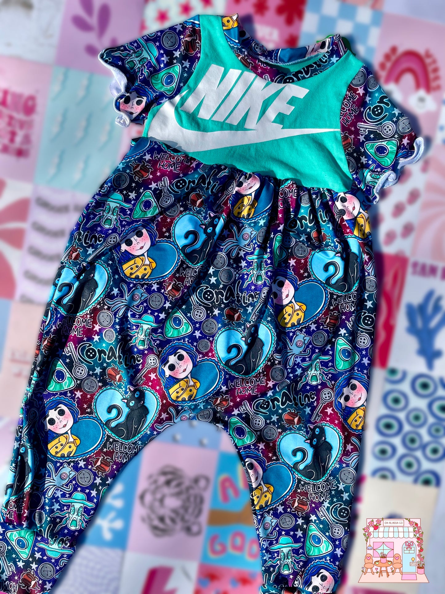 5T button girl romper