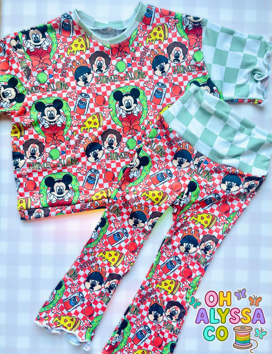 2t flare bottoms with boxy tee