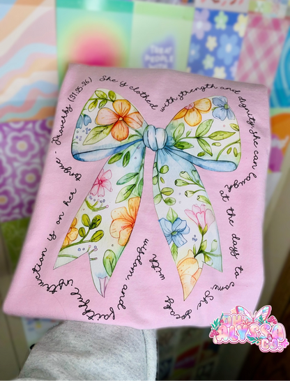 Bible Verse Coquette Bow Floral (2 options)