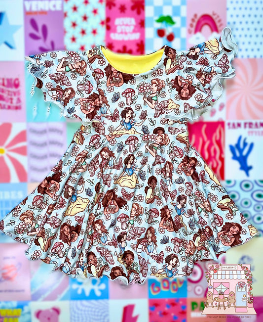 5T cottagecore butterfly dress