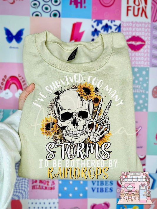I survived too many storms skull