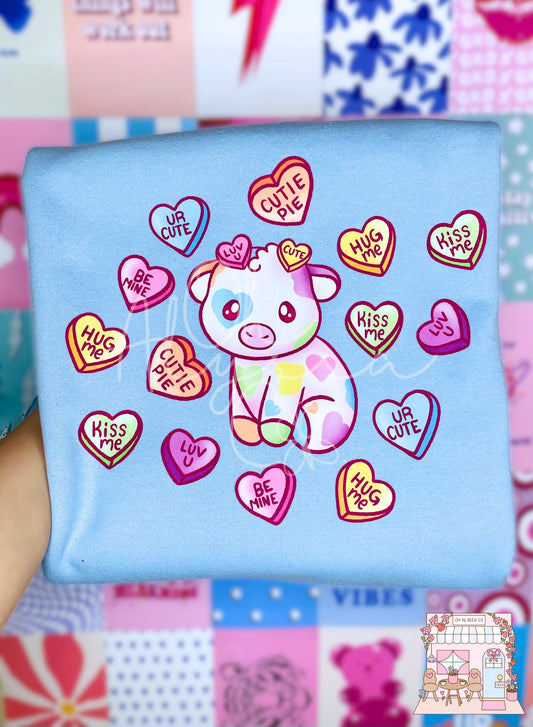 Valentine heart cow