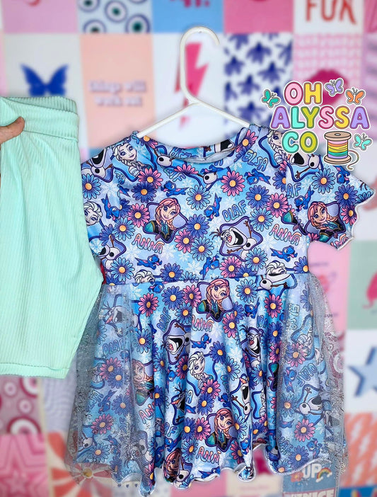 7Y Freeze Sister Peplum Biker Set