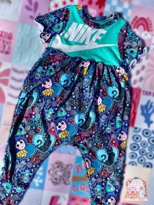 5T button girl romper